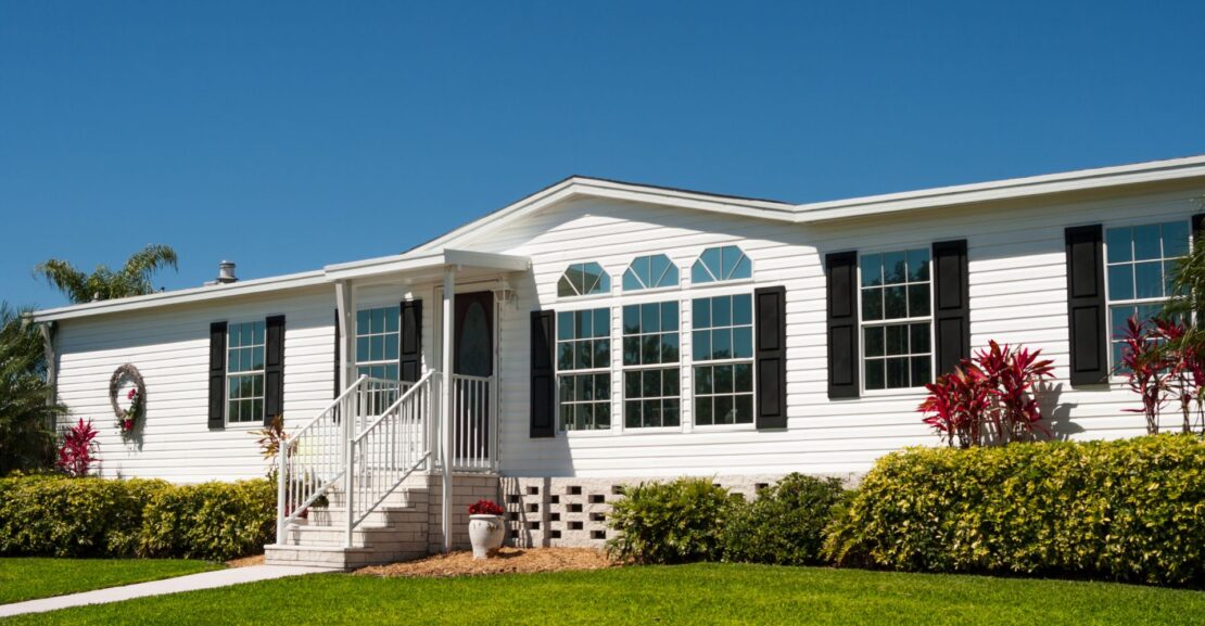 white mobile home