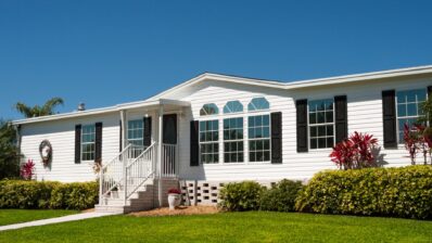 white mobile home